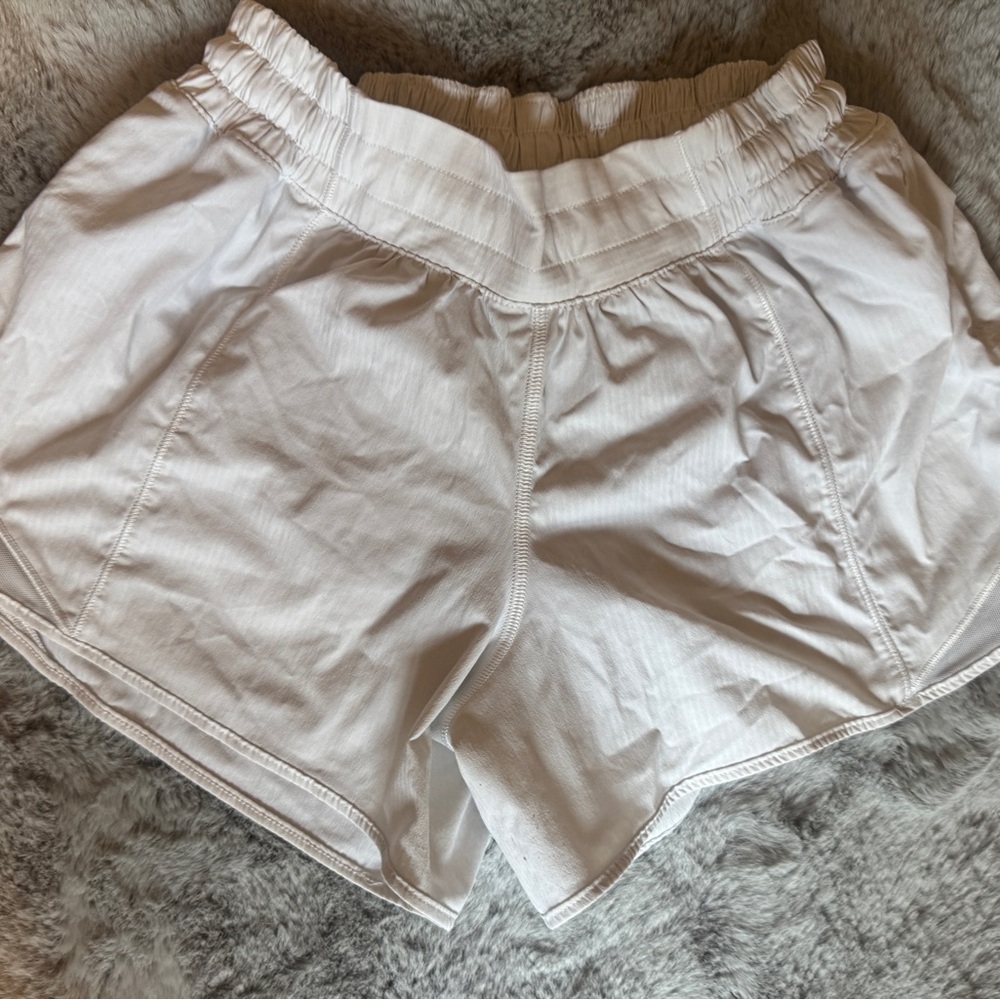 Women's White Elastic Waist Shorts